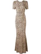 Givenchy Fitted Leopard Print Gown, Women's, Size: 36, Nude/neutrals, Viscose/spandex/elastane