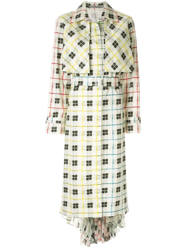 Silvia Tcherassi Multicoloured Birdie Check Print Pleat Back