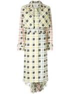 Silvia Tcherassi Multicoloured Birdie Check Print Pleat Back