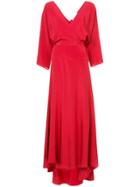 Dvf Diane Von Furstenberg Long-sleeve Floor-length Wrap Dress - Red