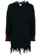 Pinko Frayed Hem Knitted Dress - Black