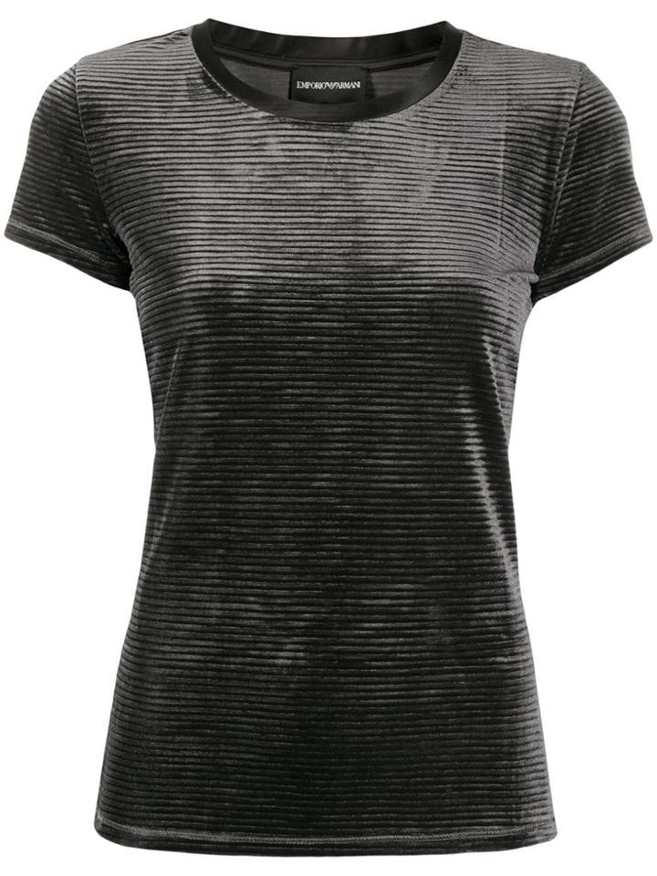 Emporio Armani Ribbed Effect T-shirt - Grey