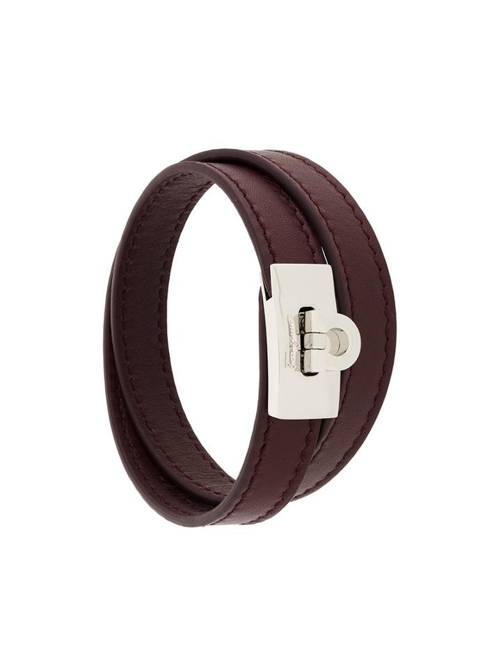 Salvatore Ferragamo Double-strap Bracelet, Men's, Brown