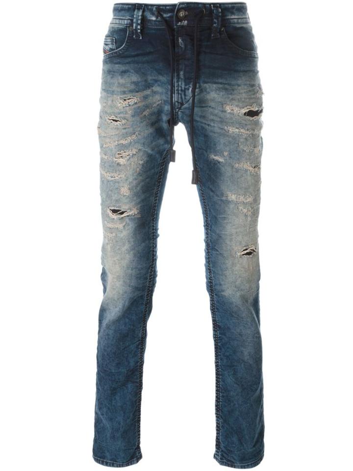 Diesel Thavar Sp-ne 0674v Skinny Jeans, Men's, Size: 34, Blue, Cotton/polyester/spandex/elastane