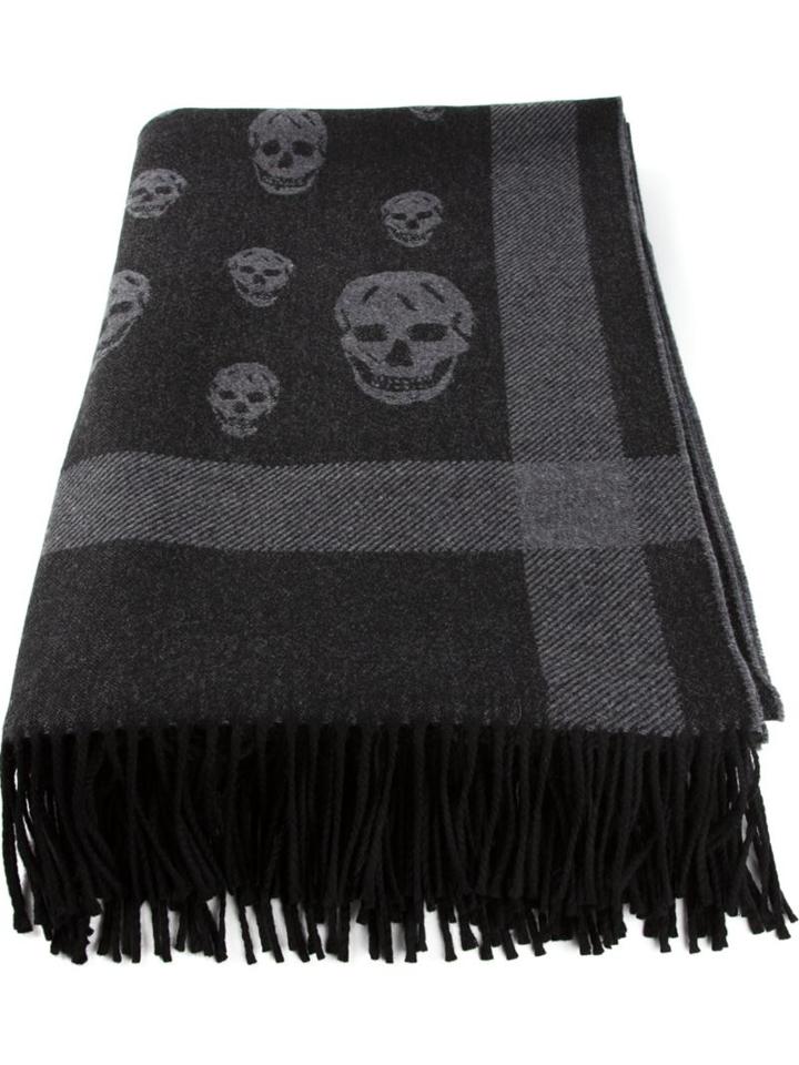 Alexander Mcqueen Skull Print Plaid, Adult Unisex, Black