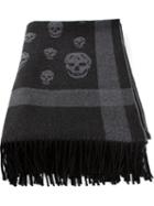 Alexander Mcqueen Skull Print Plaid, Adult Unisex, Black