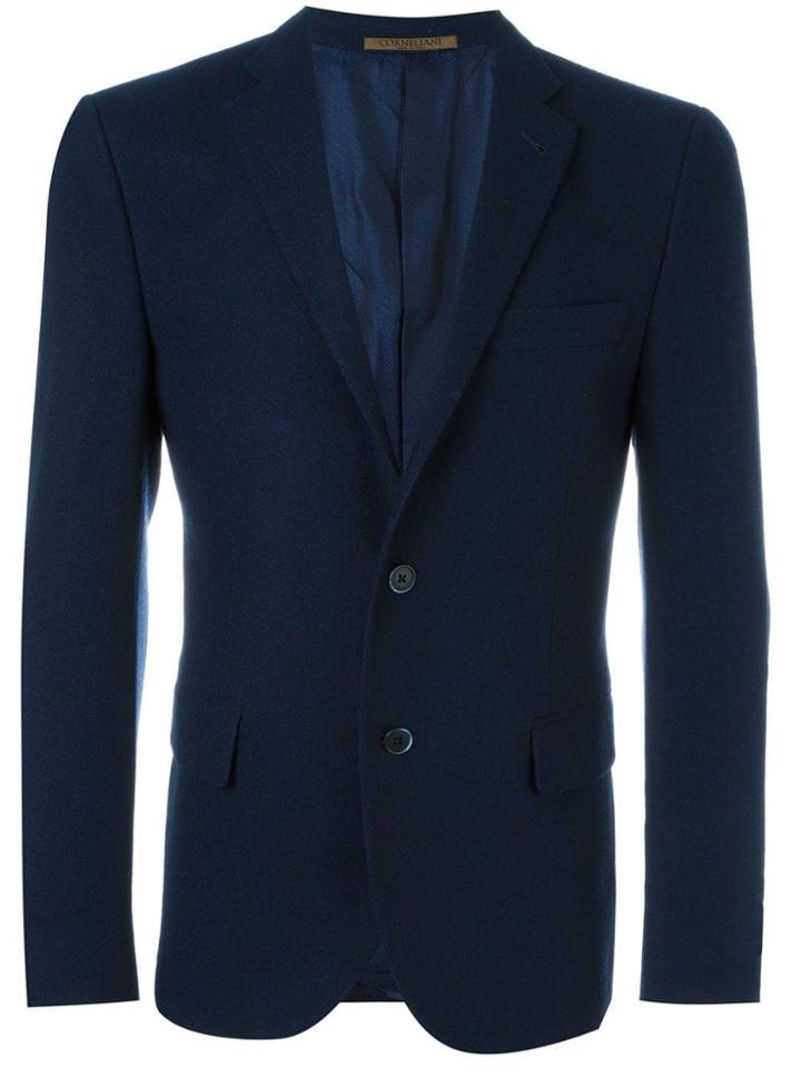 Corneliani Notched Lapel Blazer - Blue