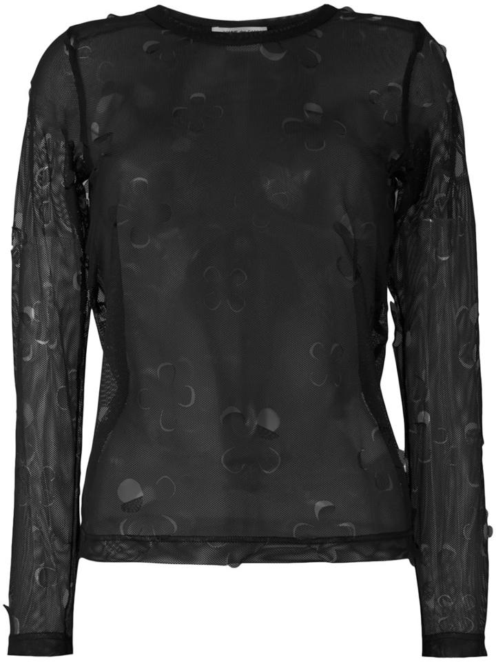 Comme Des Garçons Comme Des Garçons - Mesh Blouse - Women - Polyester - M, Black, Polyester