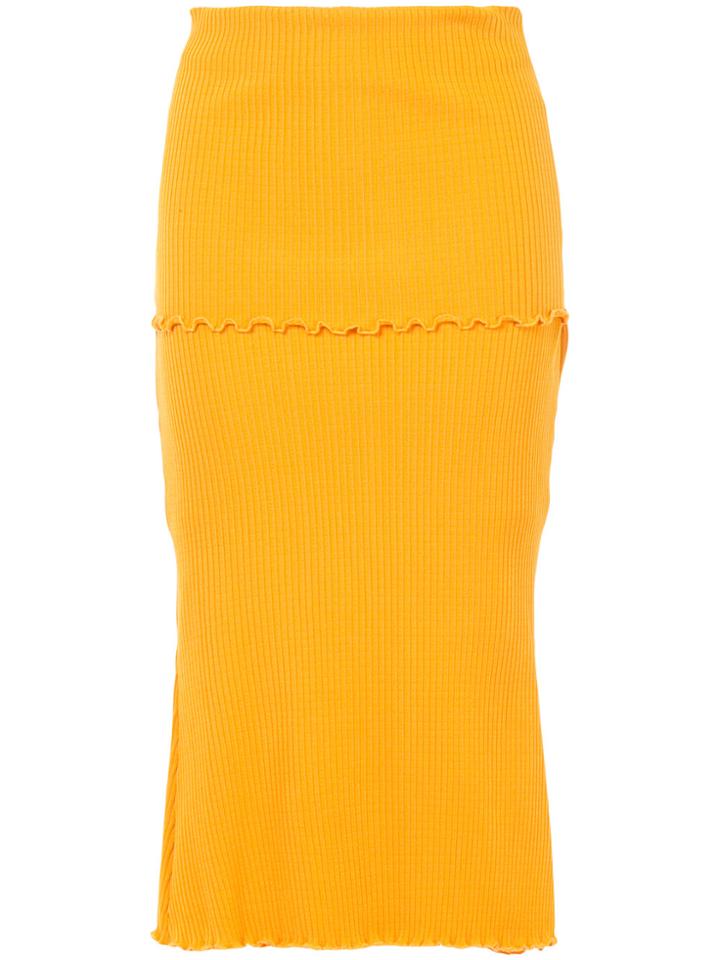 Ellery Tall T Overlay Rib Skirt - Yellow & Orange