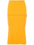 Ellery Tall T Overlay Rib Skirt - Yellow & Orange