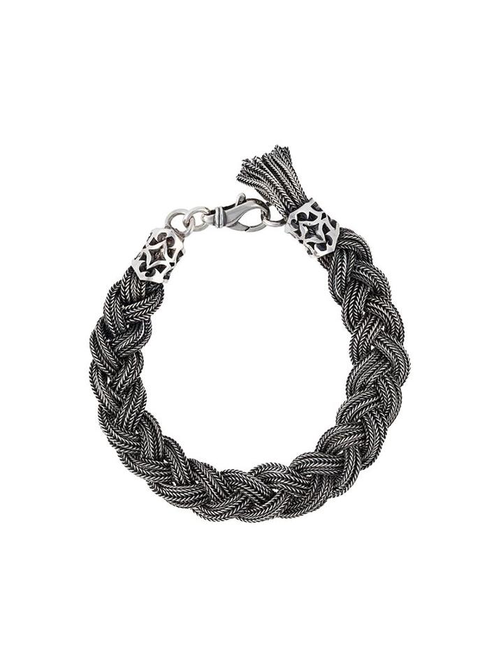 Emanuele Bicocchi Braided Bracelet, Men's, Size: Small, Metallic