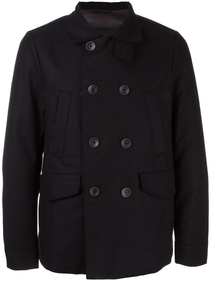 Herno Padded Peacoat, Men's, Size: 54, Blue, Wool/polyamide/polyester