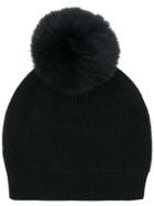 Lorena Antoniazzi Fur Bobble Hat - Black