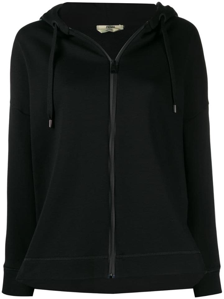 Fendi Roma Amor Zipped Hooded Sweater - Black
