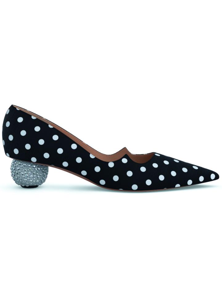 Paul Andrew Polka Dot Ankara Pumps - Black