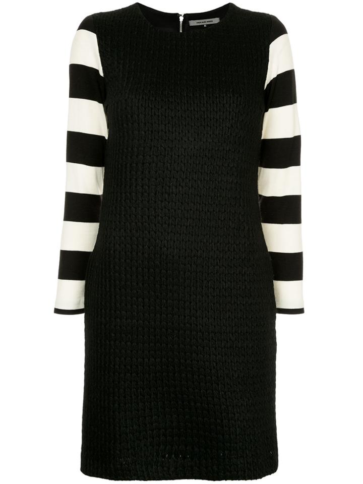 Han Ahn Soon Striped Sleeve Contrast Dress - Black