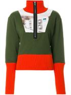 Kenzo Block Panel Zipped Jumper - Green