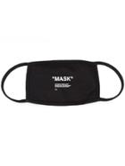 Off-white Printed Cotton Mask - Black
