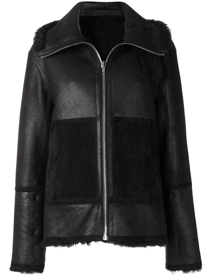 Joseph Zipped Biker Jacket - Black