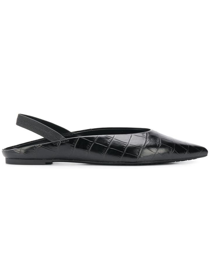 Michael Michael Kors Crocodile Embossed Slingback Pumps - Black