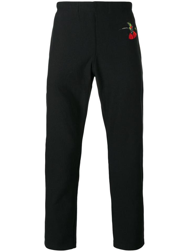 Alexander Mcqueen Swallow Print Tapered Trousers, Men's, Size: Xxl, Black, Organic Cotton