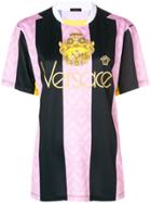 Versace Embroidered Logo Football T-shirt - Pink & Purple