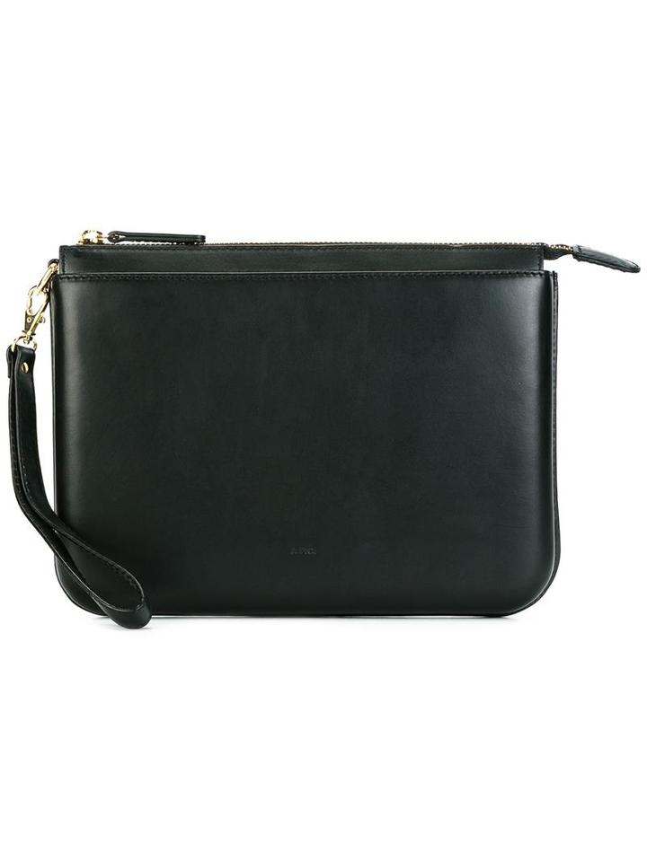 A.p.c. Mathilda Clutch, Women's, Black, Leather/vegetable Fibres