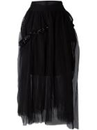 Simone Rocha Layered Skirt, Women's, Size: 6, Black, Polyamide/acetate/polyester/nylon