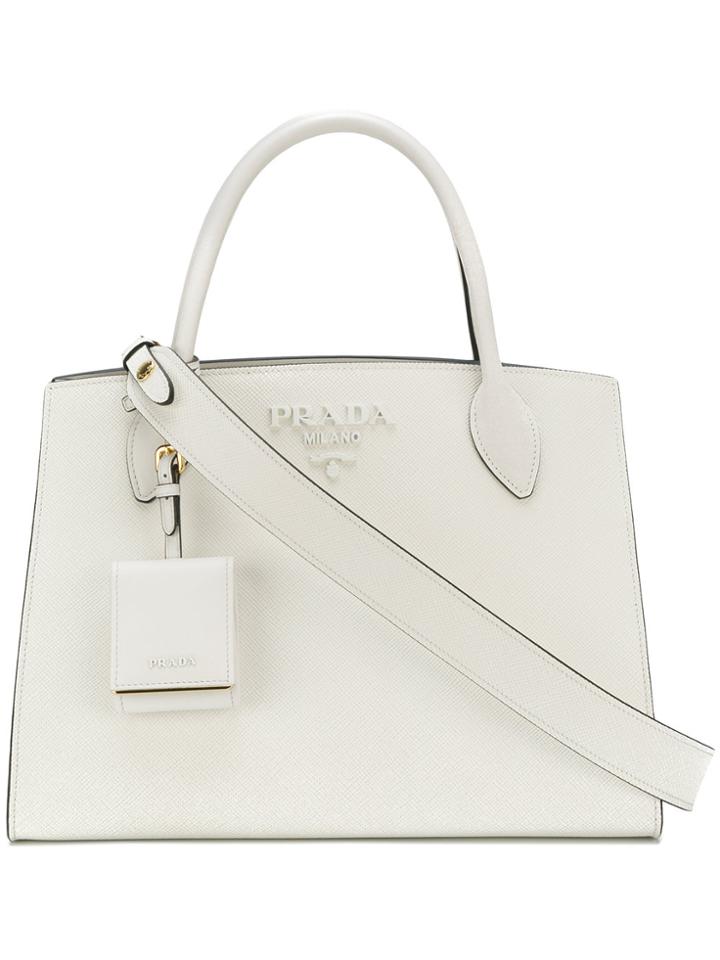 Prada Monochrome Saffiano Bag - White