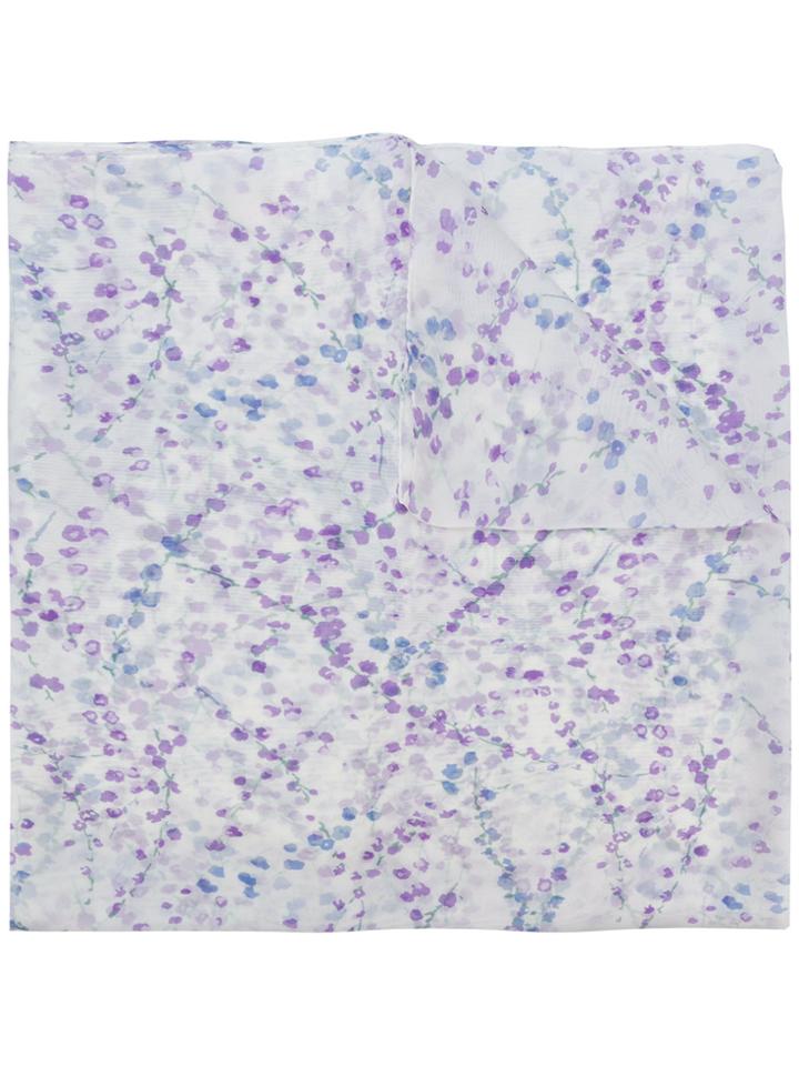 Max Mara Floral Print Scarf - White