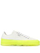 Msgm Contrast Sole Canvas Sneakers - White