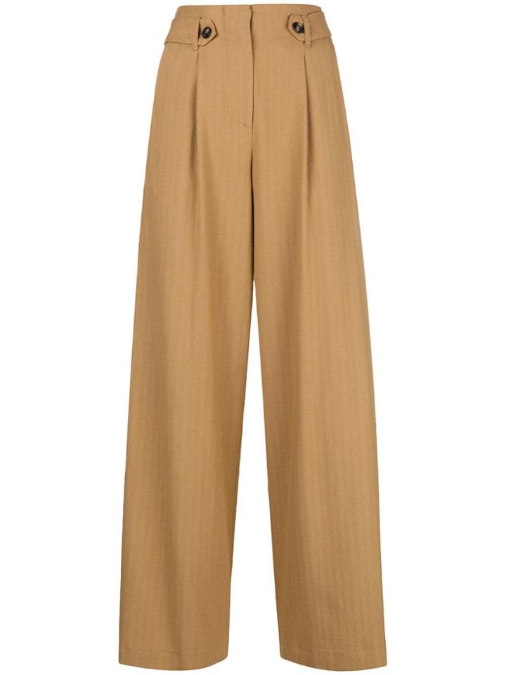 Tela Flared Cropped Trousers - Brown