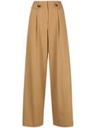 Tela Flared Cropped Trousers - Brown
