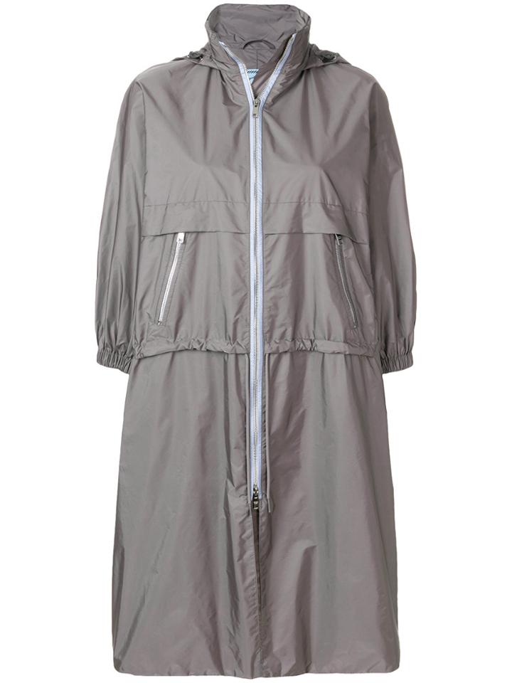 Prada Funnel Neck Oversized Jacket - Grey