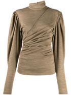 Isabel Marant Ruched Turtle Neck Sweater - Green
