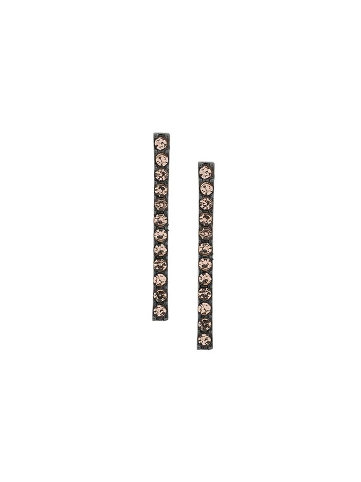 Federica Tosi Crystal Embellished Earrings - Silver