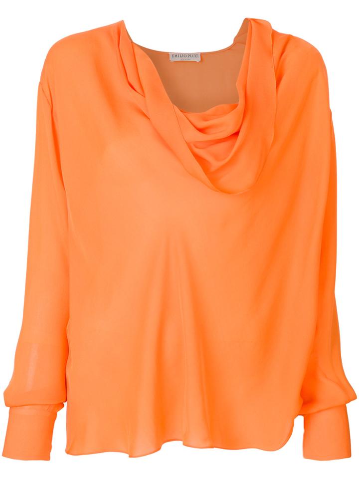 Emilio Pucci Draped Top - Yellow & Orange