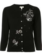 Marc Jacobs Floral Embellished Cardigan, Women's, Size: Small, Black, Cashmere
