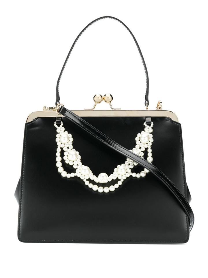 Simone Rocha Faux-pearl Embellished Handbag - Black