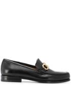 Salvatore Ferragamo T-strap Detail Loafers - Black