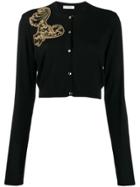 Versace Collection Embroidered Cardigan - Black