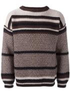 Marni Intarsia Jumper, Men's, Size: 46, Brown, Virgin Wool