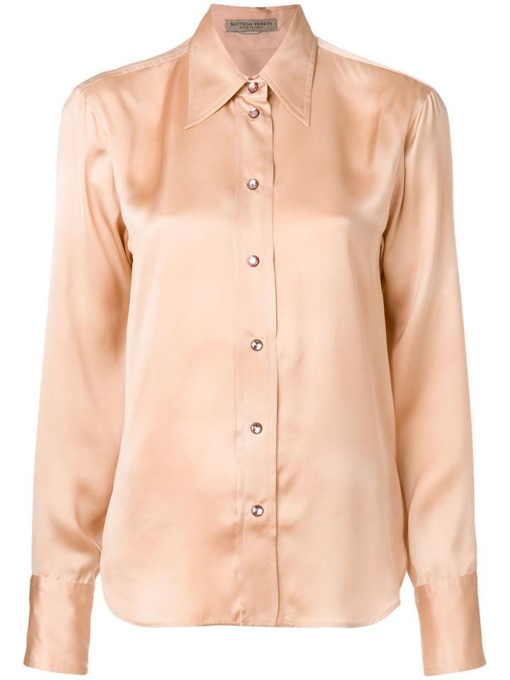 Bottega Veneta Crystal Button Shirt - Nude & Neutrals