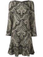 Etro Damask Print Ruffle Hem Dress - Multicolour