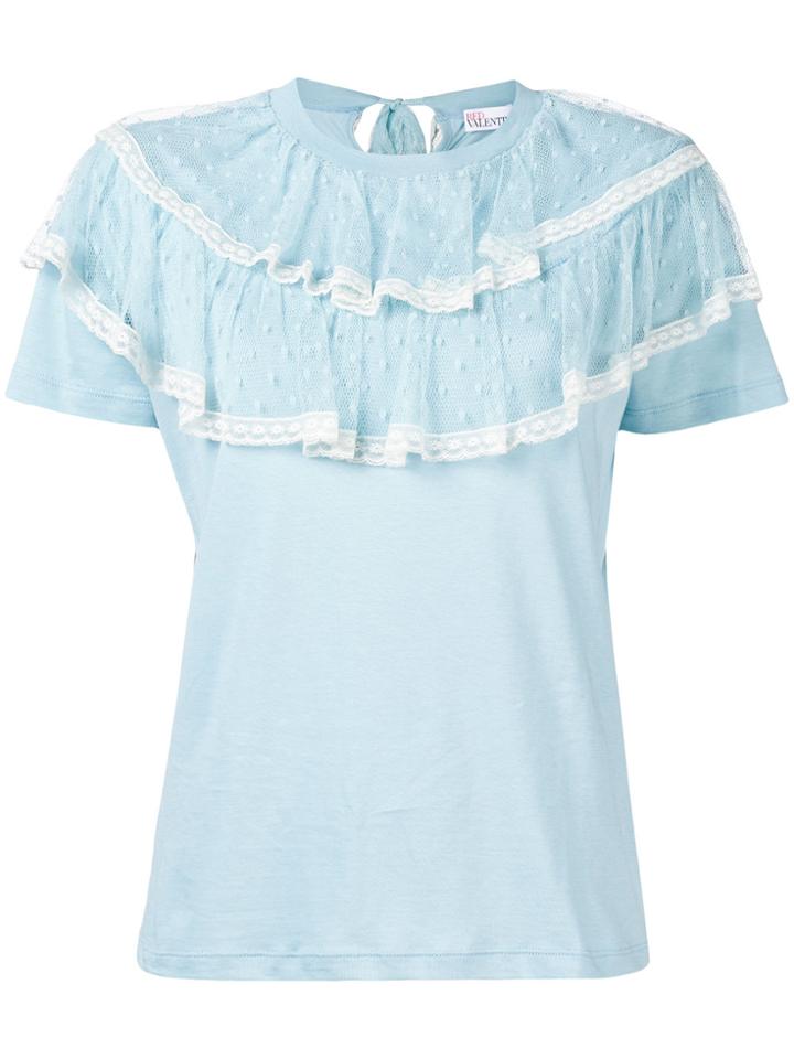 Red Valentino Loose Ruffled Blouse - Blue