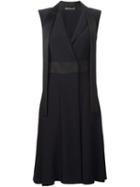 Alexander Mcqueen Tuxedo Lapel Dress, Women's, Size: 40, Black, Acetate/viscose/silk/polyester