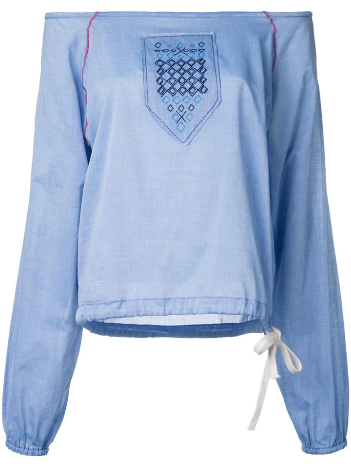 Lemlem Off Shoulder Top - Blue