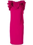 Givenchy Ruffle-trim Shift Dress - Pink & Purple