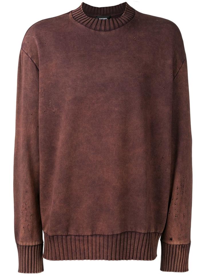 Diesel Ribbed Neck Sweatshirt - Brown