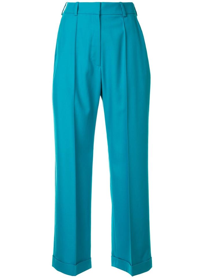 Racil High-waisted Cropped Trousers - Blue